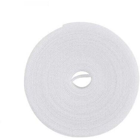 Bridas para cables, reutilizables y versátiles para la gestión de cables, 5 m x 1,2 cm, blancas