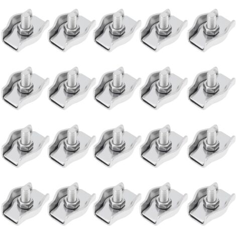 Bridas para cables Simplex M5, paquete de 20 unidades, acero inoxidable 304, para cables eléctricos de 4 mm, cables de jardín, terrazas y toldos.