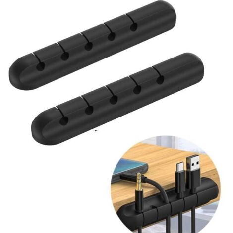 Bridas para escritorio, paquete de 2, soporte para cables de teléfono de escritorio para el hogar, el dormitorio y la oficina