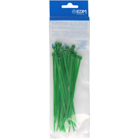 Bridas verdes 150x3,5mm nylon alta calidad (blister 25 unid.) edm
