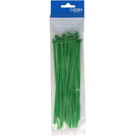 Bridas Verdes 4.6X200MM Nylon Alta Calidad Bolsa 25 Unidades EDM