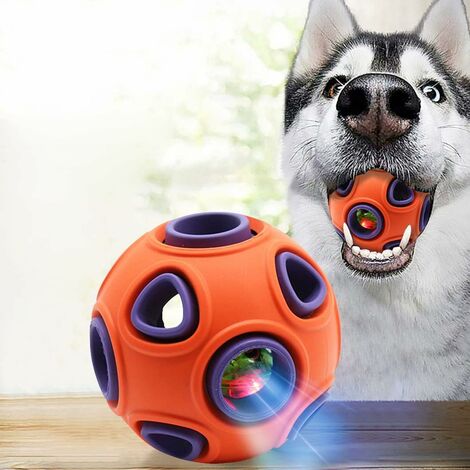 chirriar color aleatorio regalos sonido 1 pieza de dientes divertidos indestructibles morder jugar entrenamiento para masticar bolas de goma blandas buscar juguete interactivo para mascotas 