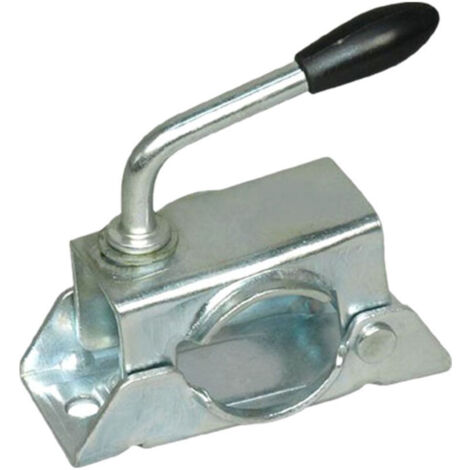 Bride acier pour fixation roue jockey. diam. 48 mm. avec poignée de blocage