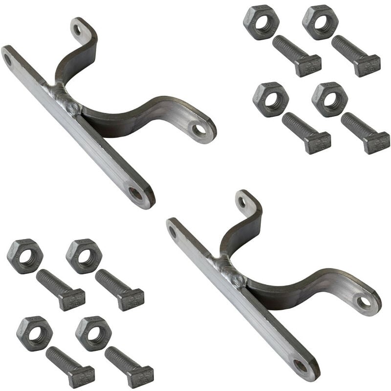 Signaletique.biz France - Bride de fixation pour poteau Bride simple ou double avec boulonnerie. Système de fixation pour panneaux - Diam 60 mm