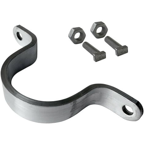 Bride de fixation pour poteau Bride simple ou double avec boulonnerie. Système de fixation pour panneaux - Diam 60 mm (Bride simple) - À l'unité