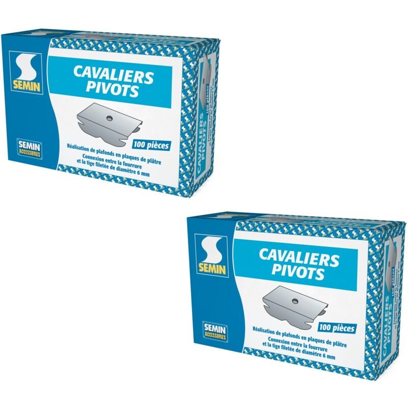 Bride de Fourrure Cavalier Pivot Semin - pour Plafond Suspendu - boite de 100 (lot de 2)