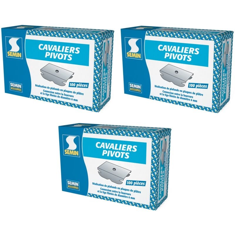 Bride de Fourrure Cavalier Pivot Semin pour Plafond Suspendu - boite de 100 (lot de 3)