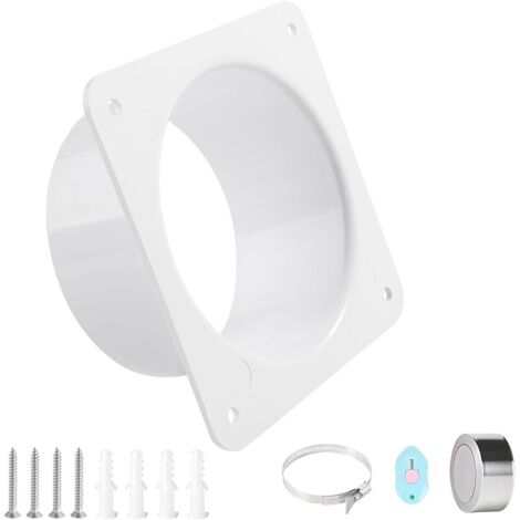 Bride de Raccordement de Canal Ø 150 mm Bride de Tuyau Droite en Plastique ABS avec Colliers de Serrage Ruban d'Aluminium Bride de Tuyau pour Système de Ventilation de Chauffage et Refroidissement