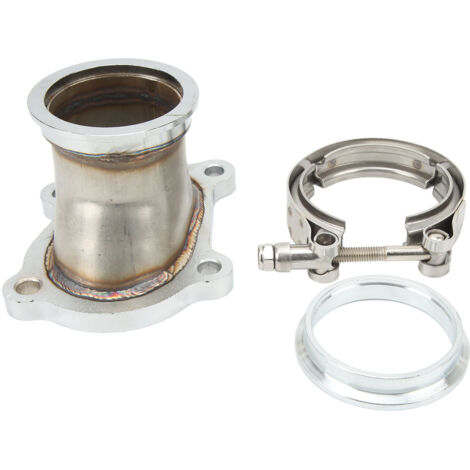Bride de turbocompresseur de sortie 2,5 pouces avec pince à bande en V, 4 boulons en acier inoxydable, forte étanchéité, adaptée au CT26