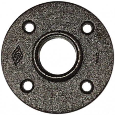 CODITAL Bride ronde taraudée noire 26x34 avec 4 trous de fixation