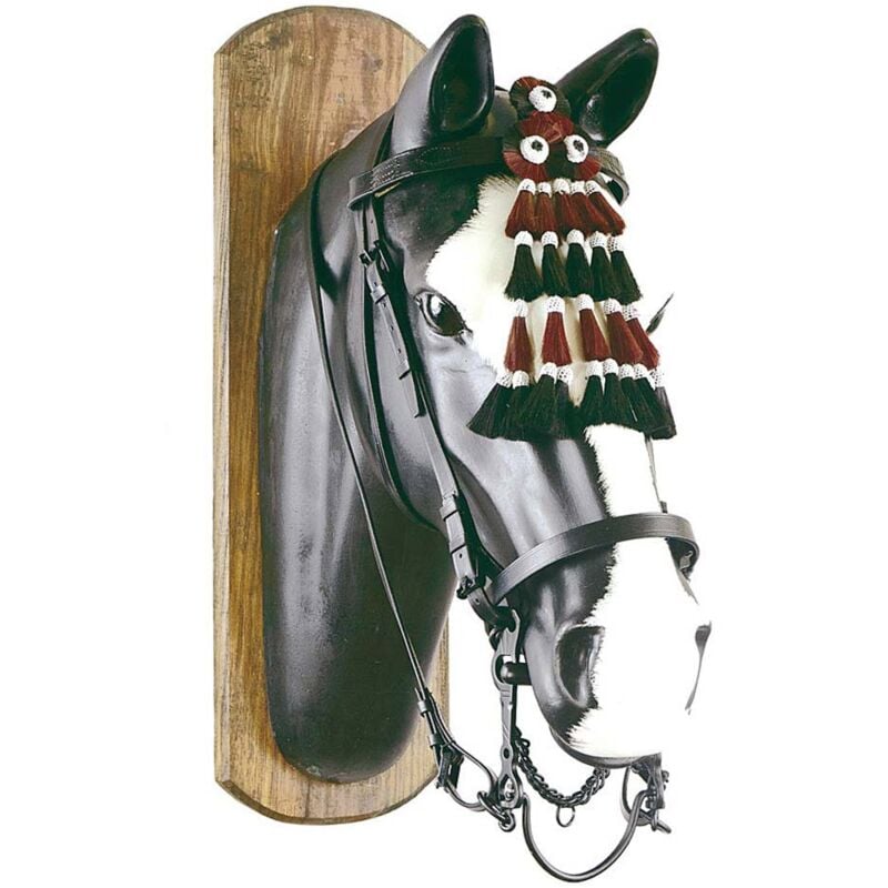 Marron - Bridon Vaquera complet avec rênes et chauffe crin de cheval