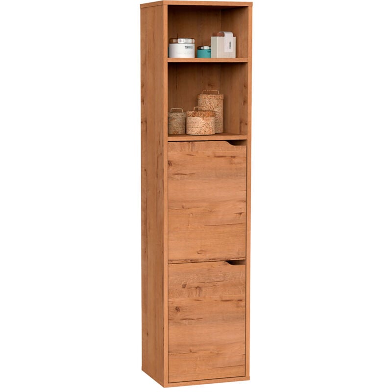 Aura Colonne de Salle de Bain, Meuble de Rangement Style Moderne 150x36,5x30 cm Bois - Briebe