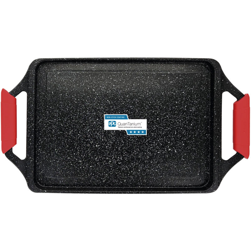 Black Titanium Plaque Griller Induction Antiadhésive Titane 43x25 Fonte d'Aluminium sans pfoa Noir - Briebe