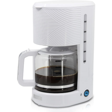 Briebe CM1171WHT Cafetera Goteo 10 Tazas Máquina de Café Filtro Reutilizable, Función  Mantener Caliente, 1,25 L 1000W Blanco
