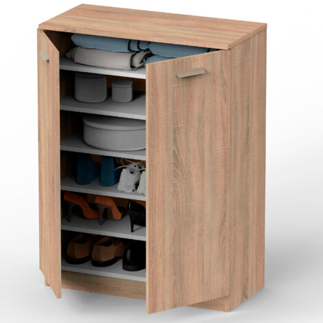 Briebe Nova Armario Dormitorio, Multiusos, Baño, Mueble Cocina, Zapatero 2 Puertas 5 Estantes101x74x36 cm  Madera