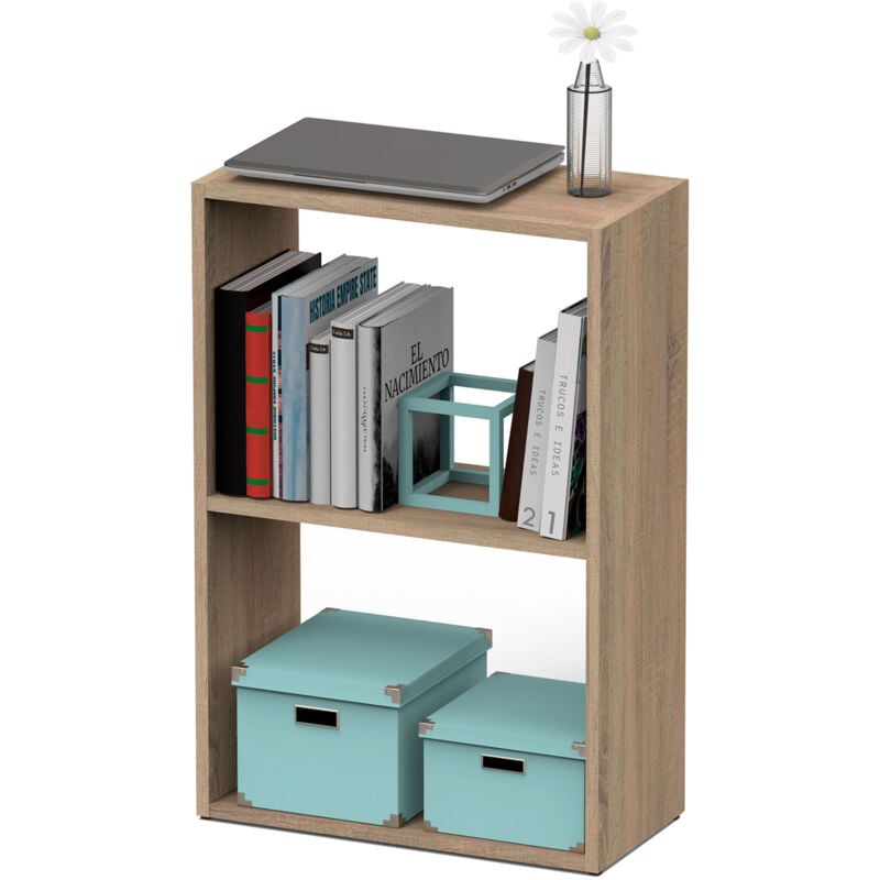Briebe - Nova Bibliothèque Meuble de Rangement, Étagère, Salon, Bureau, Chambre 75x50x24,5cm Bois