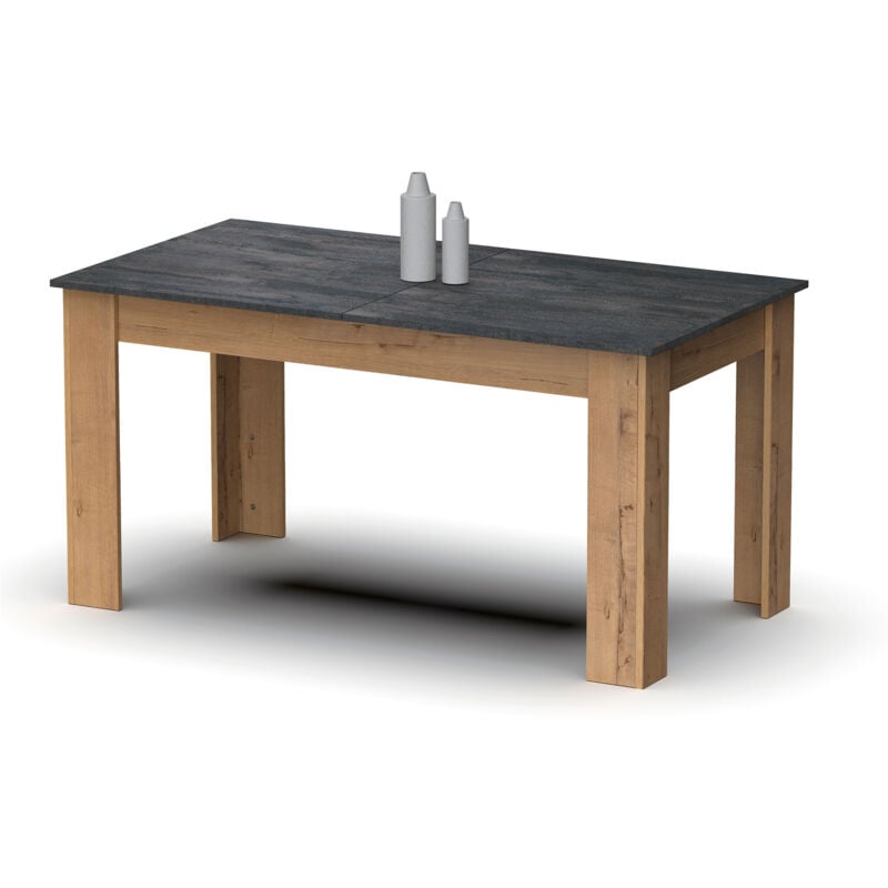 Briebe - Opal Table à Manger Extensible, Salon ou Cuisine pour 6-10 Personnes 77x140-195x80 cm Bois