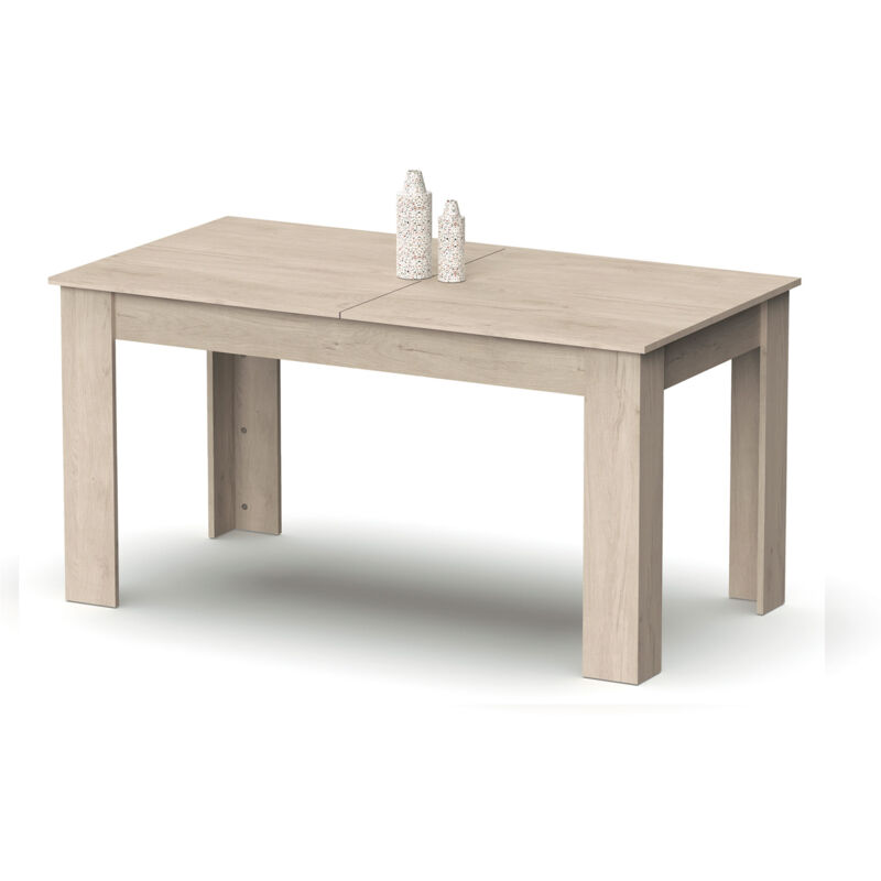 Briebe - Opal Table à Manger Extensible, Salon ou Cuisine pour 6-10 Personnes 77x140-195x80 cm Bois