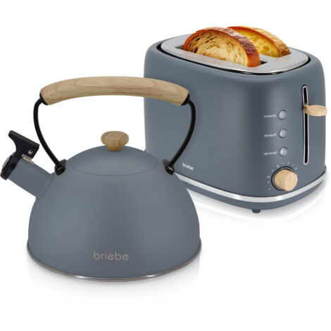 Ensemble Petit-déjeuner Rétro Bouilloire Électrique 1,7L Sans Fil