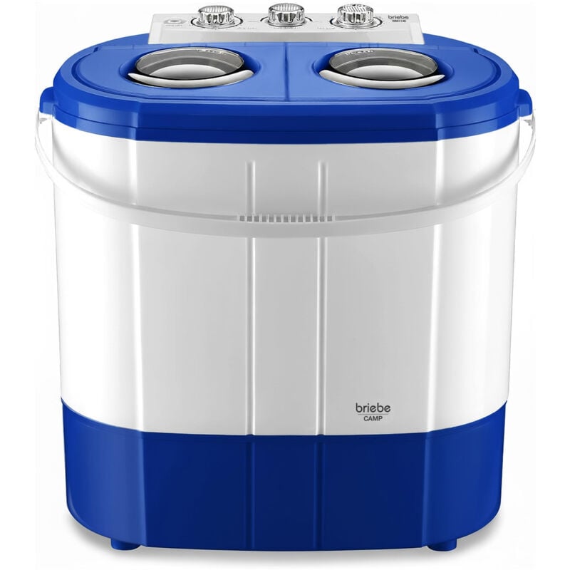 Briebe - WM1140 Mini Machine à Laver Portable Camping 3Kg Lavage 1Kg Centrifugeuse 2 Compartimen 190 w Blanc/Bleu