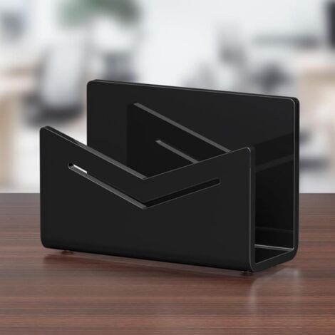[Briefablage] Acryl-Organizer mit Anti-Rutsch-Funktion für Büro/Küche, elegantes Schwarz mit stabilem Boden – 15,3 x 6,5 x 10 cm, 232 g, sofort einsatzbereit