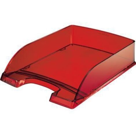 Briefablage Transparent Plus DIN A4 Polystyrol Farbe: dunkelrot transparent