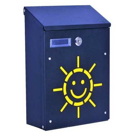 Briefkasten Blinky Sole aus schwarzem Stahl 21x8,5x30H.