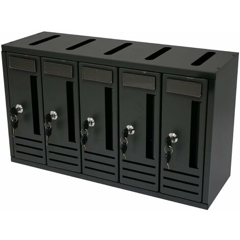 Briefkasten für mehrfamilienhäuser, modularer, wandmontierter, für den Außenbereich aus Stahl Made in Italy -5 Fächer