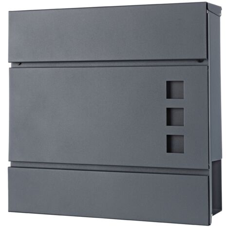 BITUXX/® Stand-Briefkastenanlage Postkasten Letterbox Mailbox mit 3 F/ächer Dunkelgrau Anthrazit