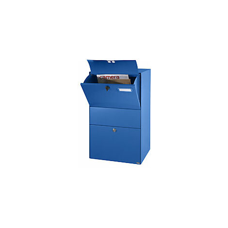 Briefkasten XXL  BxHxT 390 x 650 x 315 mm  signalblau RAL 5005