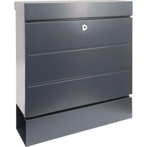 Briefkastenset NewYork 850 ANT Höhe 405 mm Breite 364 mm Tiefe 110 mm anthrazit verzinkter Stahl DIN C4