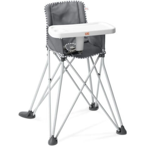 BRIGHT STARS Pop N Dine- Chaise haute pour repas bébé, pliable, nomade, de voyage, Léger, facile a nettoyer, Sac de transport