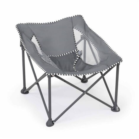 BRIGHT STARS Transat bébé pliable Gris Pop 'N Chill, pare soleil SPF +50 et sac de transport inclus