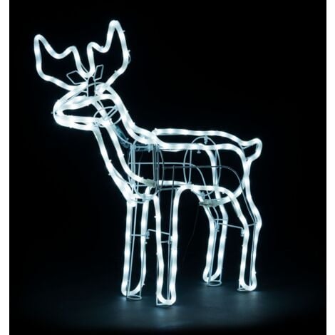 Bright White LED Standing Reindeer Rope Lights - Standing