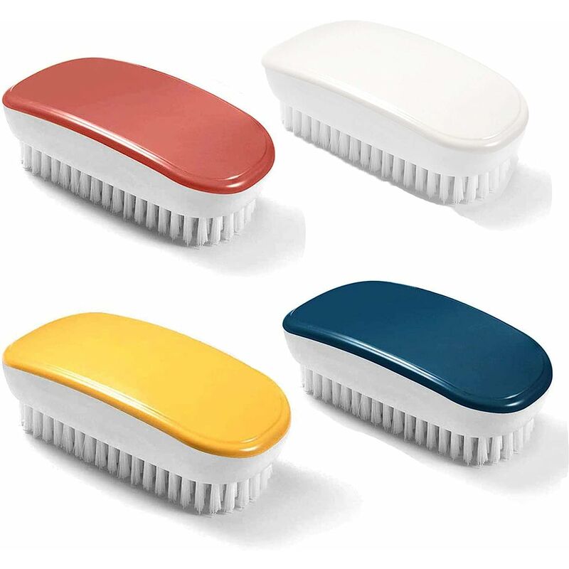 Brightly Colored Hand Wash Brush Portable Multi-Function Laundry Brush Plastic Hand Nail Hand Cleaning Brush Used for Clothes, Shoes 4 Pieces