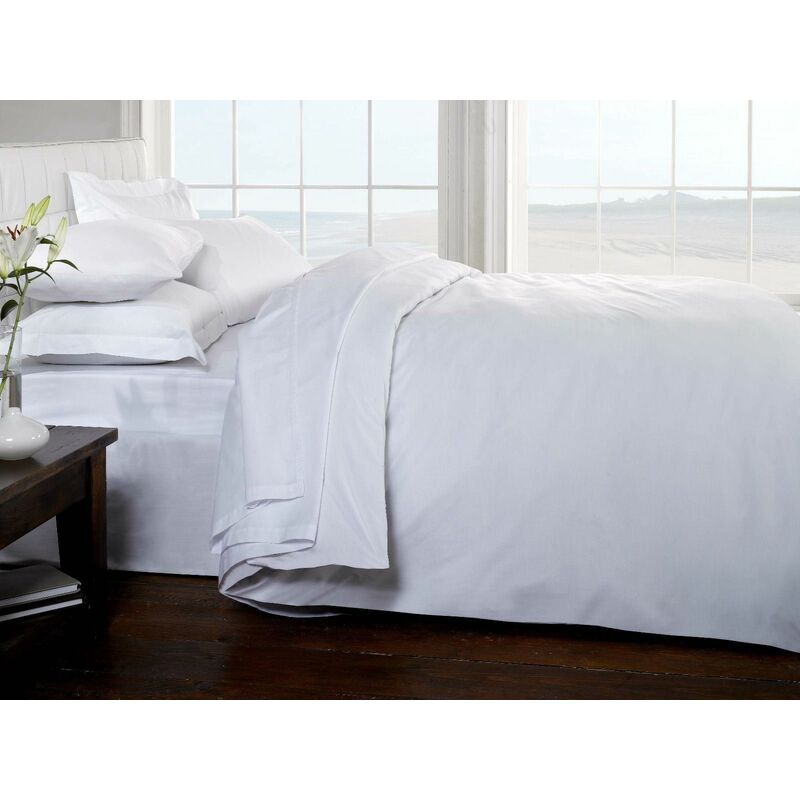 Rapport - Brighton Hill Egyptian Cotton Single Bed White Duvet/Quilt Cover, White - White