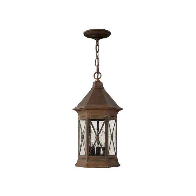 Elstead Lighting - Elstead Brighton - 3 Light Outdoor Ceiling Chain Lantern Sienna IP44, E14