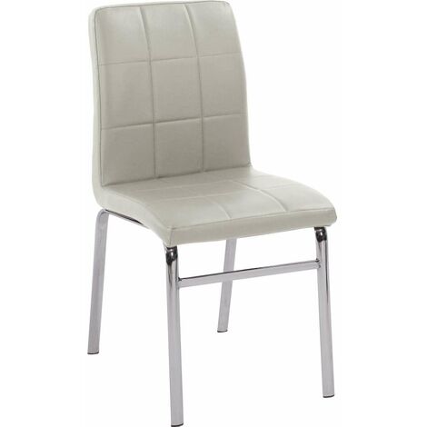 Brighton Sedia Dining Chair Bianca in Metallo e Gomma Piuma - 45x49x88 cm