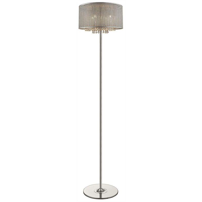 Spring Lighting - 4 Light Floor Lamp Silver, Crystal Glass, G9