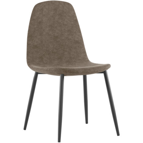Brigitte - Sedia in ecopelle tortora 4 pz
