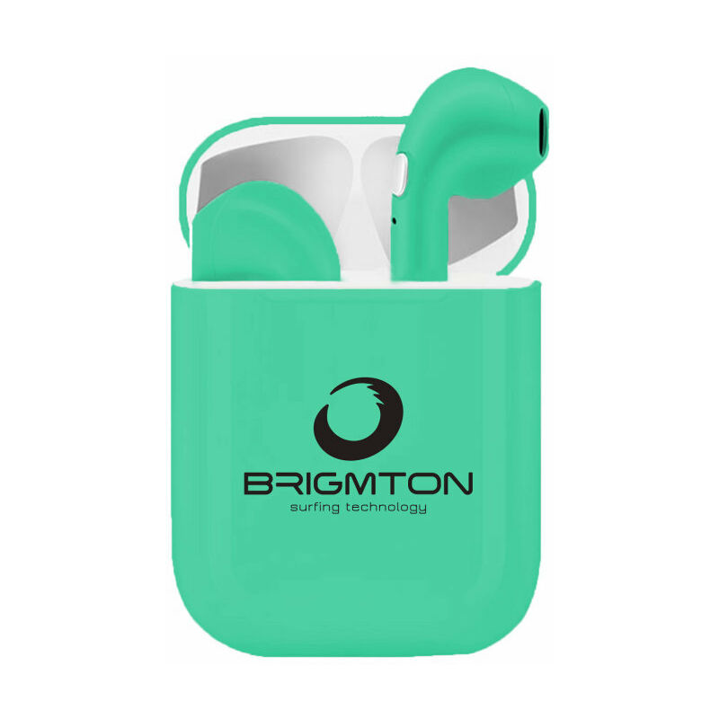 

Auricular brigmton con base de carga azul bluetooth