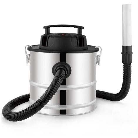 Brigros White - Aspiracenere Professionale Potenza 800W, Aspirapolvere Aspira Cenere con Filtro Interno Hepa e Tubo Aspirante Flessibile, Capacità Serbatoio 18 lt, Pulizia Camino, Stufa, Pellet