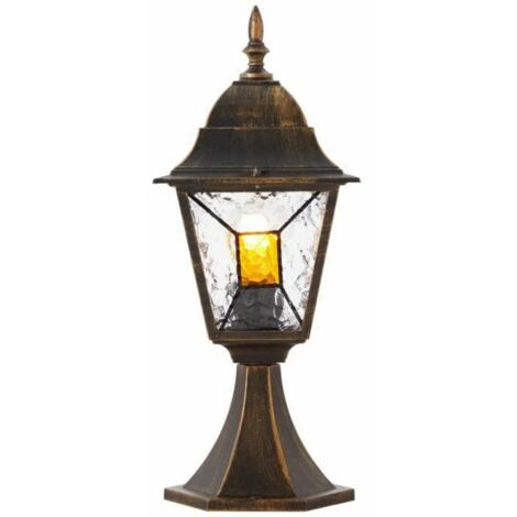 BRILLANTE  BOLARDO LUZ JANEL 44CM ORO NEGRO  1X A60, E27, 60W, APTO PARA LÁMPARAS NORMALES (NO INCLUIDAS)