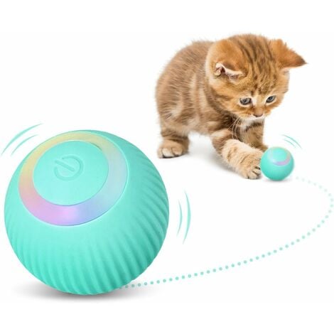 BRILLER Balle Intelligente pour Chat,Jouet Chat Interactif,Rotation Automatique a 360 Degrés et Chargement USB,Jouet Chat Interactif Interieur pour Chat Chatons