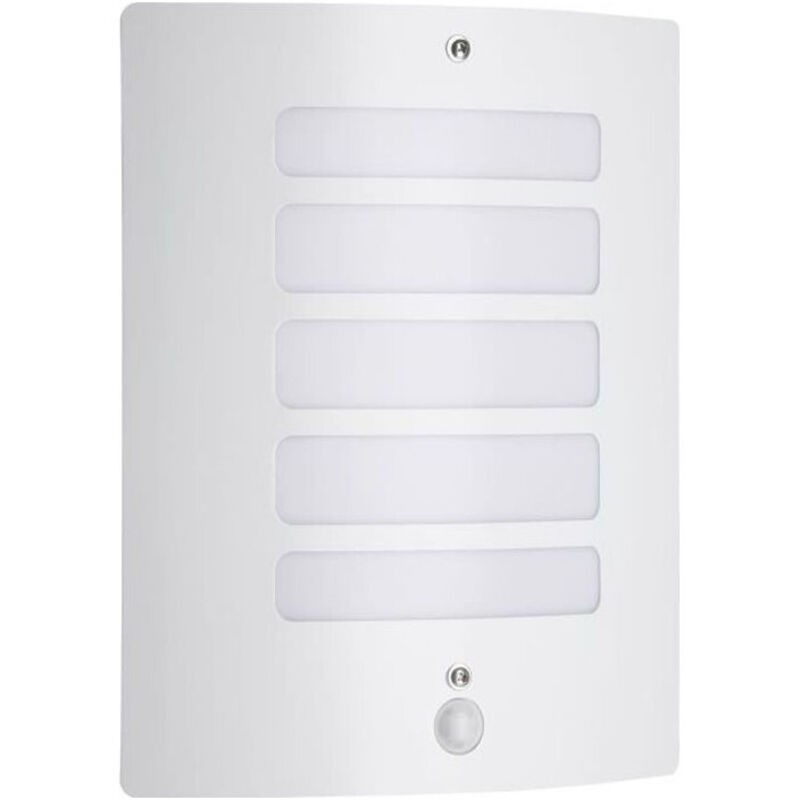 Aplique exterior con detector todd Blanco Brilliant Metal y plástico - E27 máx 60 w