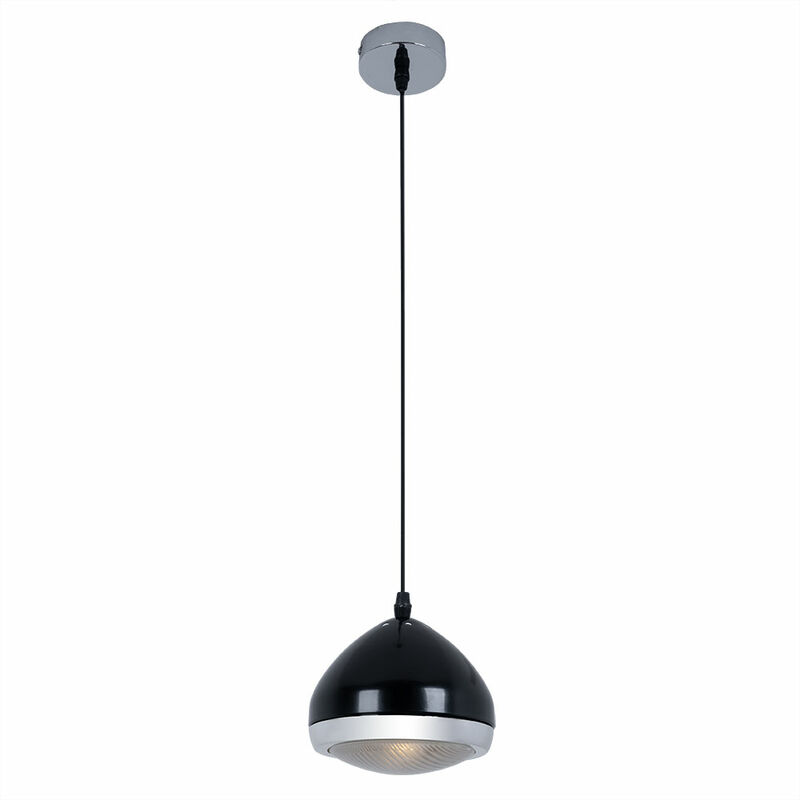Image of Brilliant - Lampada a sospensione lampada da cucina nera lampada a sospensione soggiorno lampada da tavolo da pranzo, metallo vetro, 1x E14, DxH