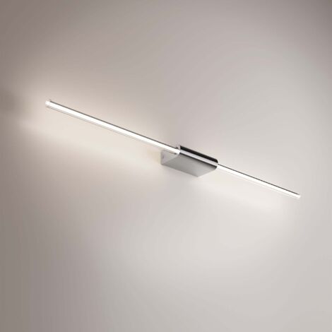 Brilliant Applique et Plafonnier Linéaire LED en Chrome Poli, Design Minimaliste pour Intérieur, Polyvalent, 9W, Longueur 87,2 cm, IP20, 360 Degrés