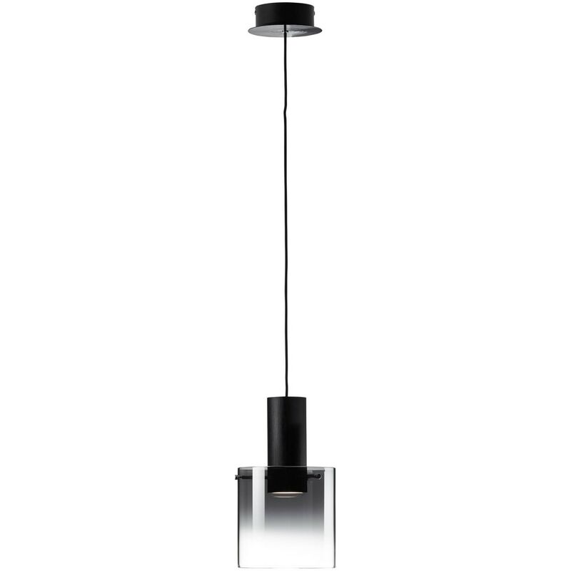 Brilliant - BETH LED Pendelleuchte 120 cm Metall / Glas Schwarz / rauchglas, G75570/93