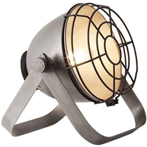 Brilliant Bo - Lampada da tavolo 32 cm, griglia orientabile, effetto acciaio spazzolato, 1 x E27 [Classe di efficienza energetica A++]
