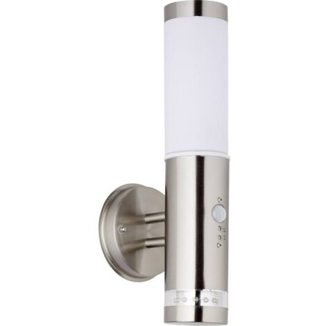 Brilliant Bole G96131/82 Lampada da parete per esterni con rilevatore di movimento Lampadina Alogena E27 60 W acciaio i